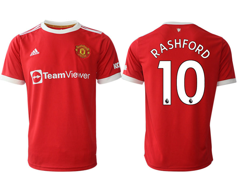 Men 2021-2022 Club Manchester United home red aaa version #10 Adidas Soccer Jerseys->manchester united jersey->Soccer Club Jersey
